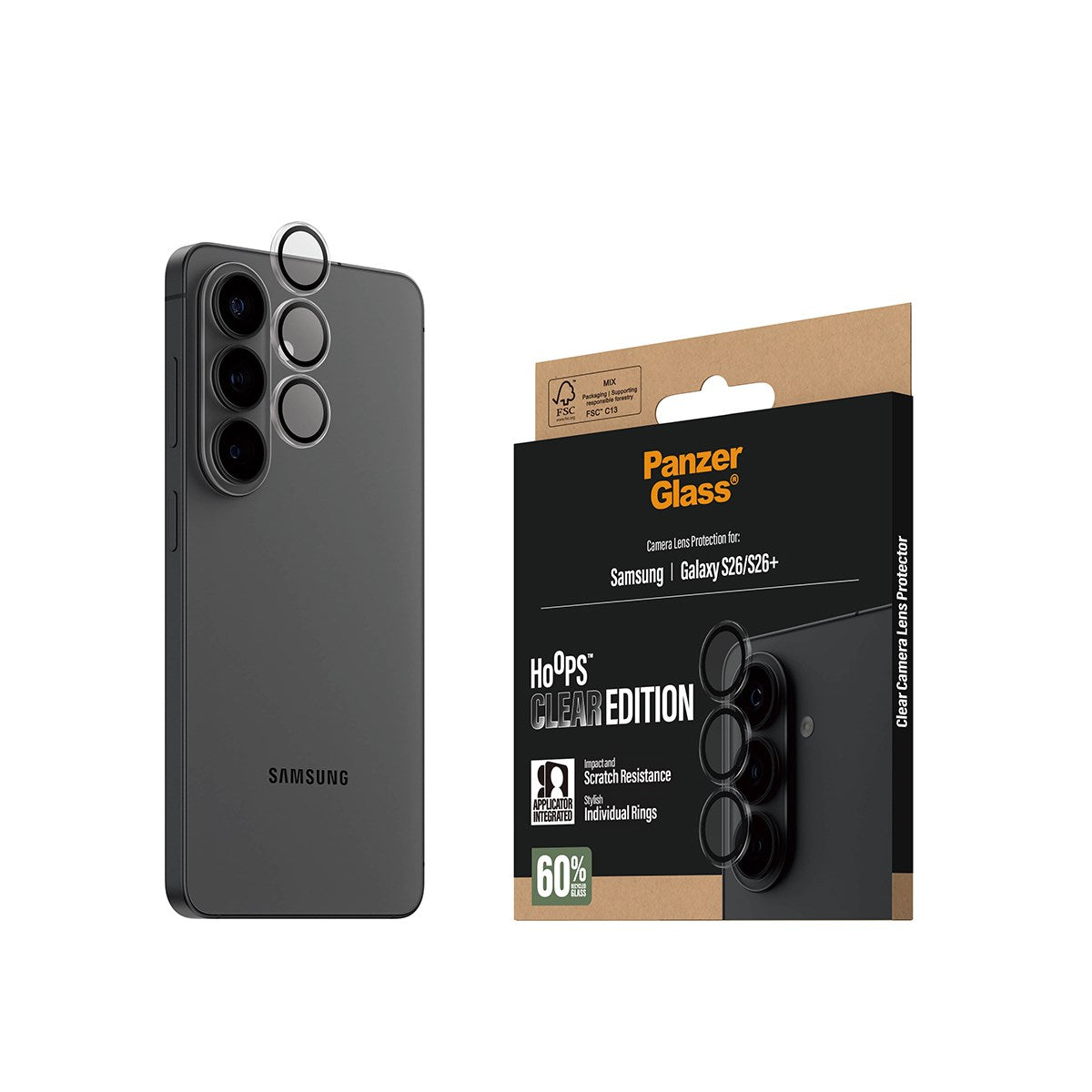 PanzerGlass® Hoops® Camera Lens Protector Transparent Samsung Galaxy S26 | S26+